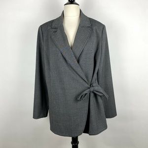 Lane Bryant Gray Wrap Blazer Jacket Size 14